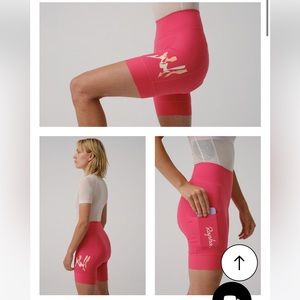 Rapha Ellen Paige Leach High Waisted Pink Cycling Shorts M
